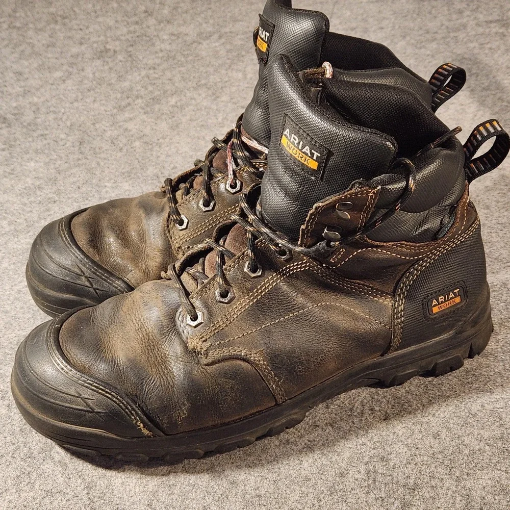 Ariat Workhog Boots‎ Mens Size 11 EE Brown Leather Waterproof Work Combat